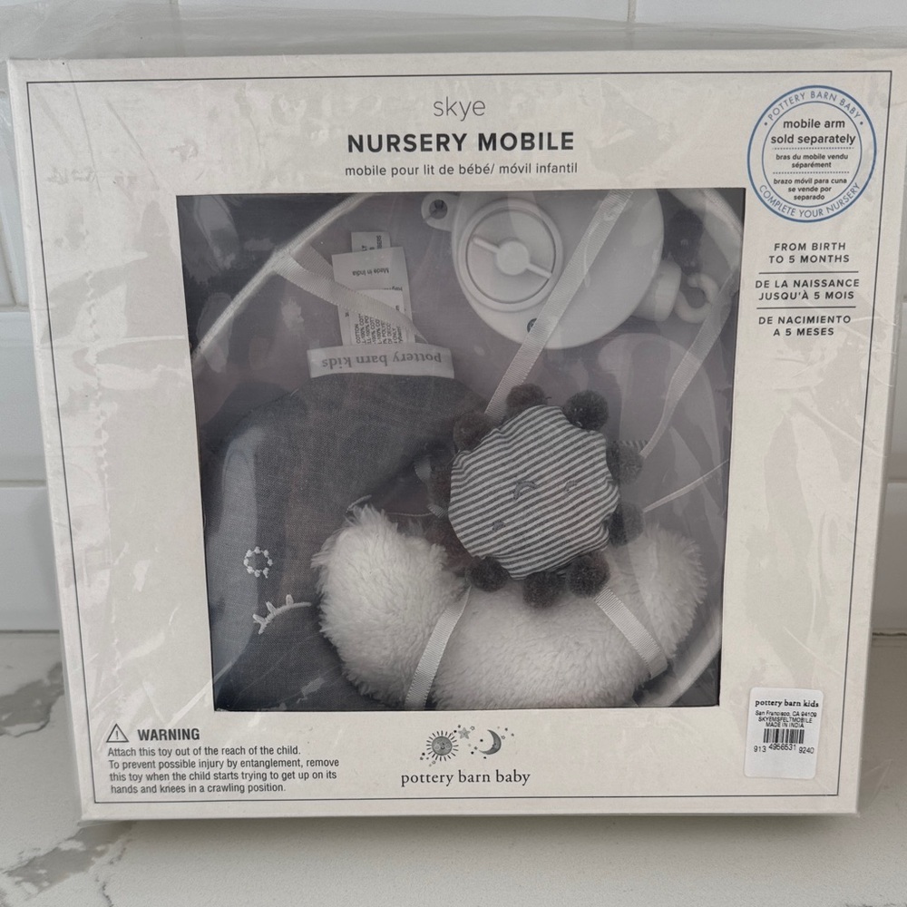Pottery Barn Kids Nursery Mobile in Gray and White